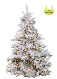 12'Hx88"D Heavy Mountain Snow Dorset Pine Tree x3603 w/1700 LEDS Lights Easy Connect (MS) Snow