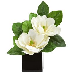 Magnolia Artificial Arrangement in Black Vase