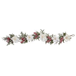 60" Frosted Magnolia and Berry Artificial Garland