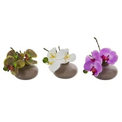 7" Phalaenopsis Orchid Artificial Arrangement (Set of 3)