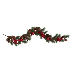 6' Apple, Berries and Pinecone Artificial Garland