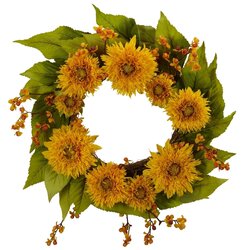 22" Golden Sunflower Wreath