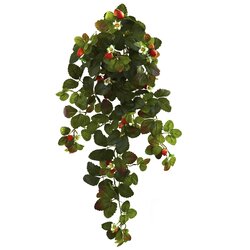Strawberry Hanging Bush with  Berry (Set of 2)