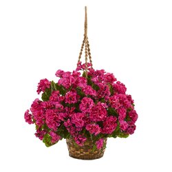 19” Outdoor  Geranium Hanging Basket Artificial Plant UV Resistant Beauty color