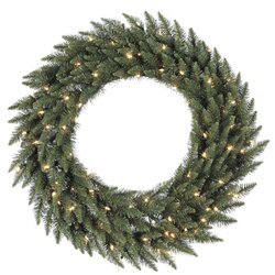 12 Foot Monroe Fir Artificial Christmas Wreath with 1400 Warm White Italian LED Mini Lights 3600 PVC Tips.
