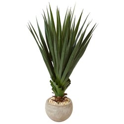 4.5 Foot Spiked Agave in Sand Colored Bowl (Indoor/Outdoor)