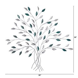 30” X 30” Hand-Painted Metal Tree Of Life Wall Art Decor