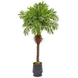 6 feet  Robellini Palm Artificial Tree In Decorative Planter