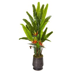 62" Bird of Paradise Artificial Plant in Decorative Planter