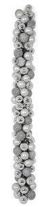 6 Foot Mixed Ball Garland - Silver