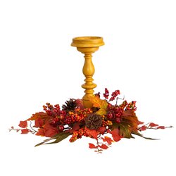 15" Harvest Fall Artificial Candelabrum Arrangement