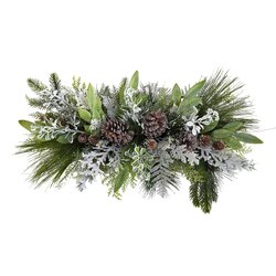 26" Holiday Flocked Winter Christmas Artificial Arrangement Cutting Board Wall Decor or Table Arrangement