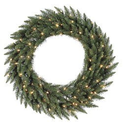 12 Foot Camdon Fir Artificial Christmas Wreath with 1400 Warm White Italian LED Mini Lights and 3600 PVC Tips