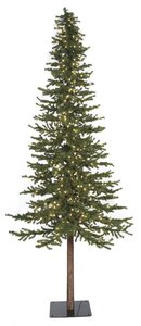8 feet Alpine Christmas Tree - Natural Trunk - Full Size - 1,221 Green PVC Tips