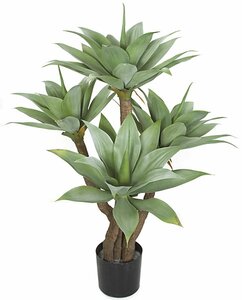 4 FOOT POTTED UV Outdoor  AGAVE TREE ON SYNTHETIC TRUNK fire retardant