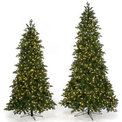 St. Lucia Fir Slim Led Christmas Trees With Pe/Pvc Mixed Tips - 7.5 Ft. To 12 Ft. Tall