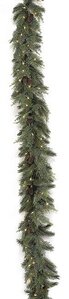 9 FOOT X 12 INCH PLASTIC MIXED NEEDLE GARLAND WITH PINE CONES