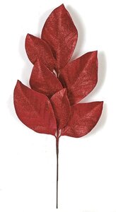 Earthflora's 23 Inch Glittered Magnolia Spray - Red, Blue, Light Blue, Rose/gold