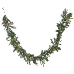 6' Hemlock- Pine Artificial Christmas Garland with 88 PE Tips With Pine Cones