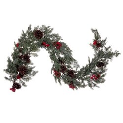 66 inches Green Cypress Cone Berry Garland
