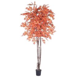 7' Artificial Fall Orange Maple Deluxe Tree