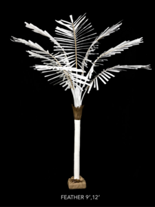 9 feet or  12 feet Tall Canvas Feather Palm in Natural or Green