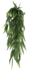 30 Inch Long 7" Wide  Hanging Fern Garland Bushes (UV Resistant & Fire Rated