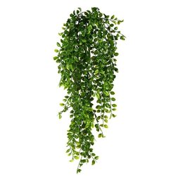 31" Green Mini Leaf Hanging Bush  UV Outdoor