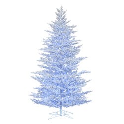7.5' x 53" Flocked Cedar Pine Artificial Christmas Tree, Low Voltage LED Pure White Wide Angle 3m...