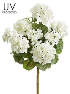 18" Water Resistant Geranium Bush White