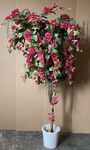 6 feet Artificial Bougainvillea - Natural Trunks - 1,812 Leaves - 811 Flowers -  Fushia flower - Weighted Base