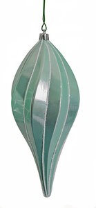 8 Inch Mint Blue Pearl Drop Finial with Glitter