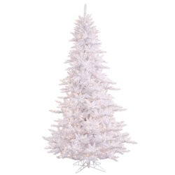 5.5 feet White Fir Artificial Christmas Tree featuring 794 PVC tips and 400 clear Dura-lit Style ...