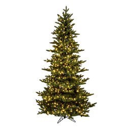14 feet x 94 inches Natural Fraser Fir Artificial Christmas Tree with 9692 PVC Tips and 2200 UL Dura-Lit® LED Warm White Mini Lights.