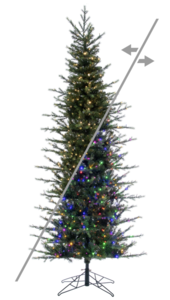 7.5' x 38" Moutauk Pine Pencil Artificial Pre-Lit Christmas Tree with 750 LED Color Changing 3mm ...