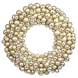 36 inches Gold/Silver Colored Ball Wreath
