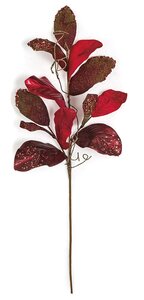 36 Inch Metallic/Glittered/Sequined Mixed Magnolia Leaf Spray  12 Leaves 17" Wide 16" Stem Width