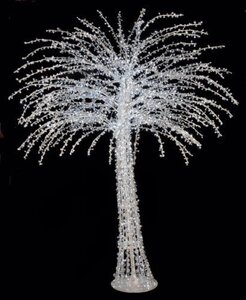 10 feet Acrylic Christmas Tree - White LED Lights