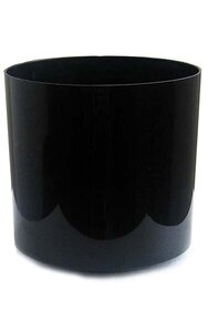 10 inches Black Plastic Container - 10.5 inches Outside Diameter -10 inches Height