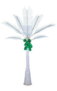 12.5 feet Coconut Palm Tree - White LED Lights