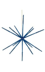 14 inches Plastic Glittered Star Ornament - Assembly Required - Dark Blue
