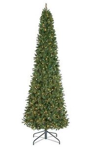 15 feet Emerald Pine Christmas Tree - Pencil Size - 1,050 Warm White LED Lights