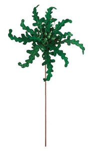 15 inches Velvet Poinsettia Spray with Sequins - Green