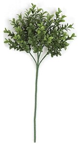 18 inches Plastic Boxwood Pick - Tutone Green Leaves - 9.5 inches Stem