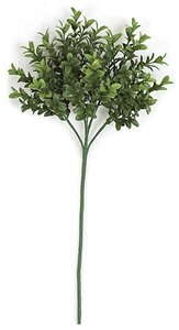 18 inches Plastic Boxwood Pick - Tutone Green Leaves - 9.5 inches Stem Sold per dozen