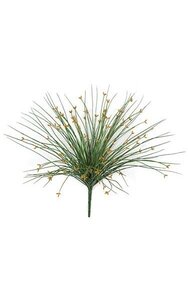 18 inches Plastic Grass Bush - Mustard Yellow/Green - 24 inches Width - 4 inches Stem