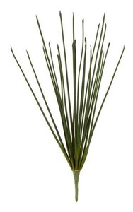 21 inches Spiky Grass Bush - 22 Green Wired Stems - Bare Stem