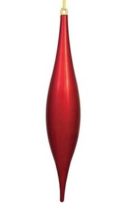 22 inches Plastic Shiny Finial Ornament - Outdoor UV Paint Finish - Red