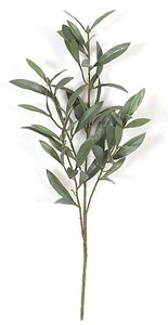 23 inches Plastic Outdoor  Olive Branch - 62 Green Leaves - 7.5 inches Stem