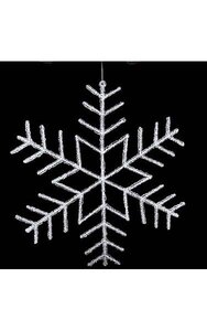 24 inches Acrylic Flat Snowflake Ornament - Double-Sided - Clear